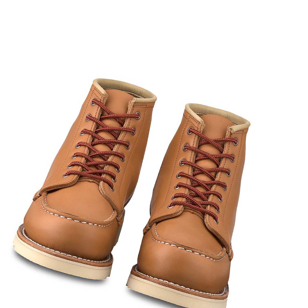 Red Wing 6-Inch Classic Moc Heritage Kort in Boundary Læder Støvler Dame Brune | DK128GSO