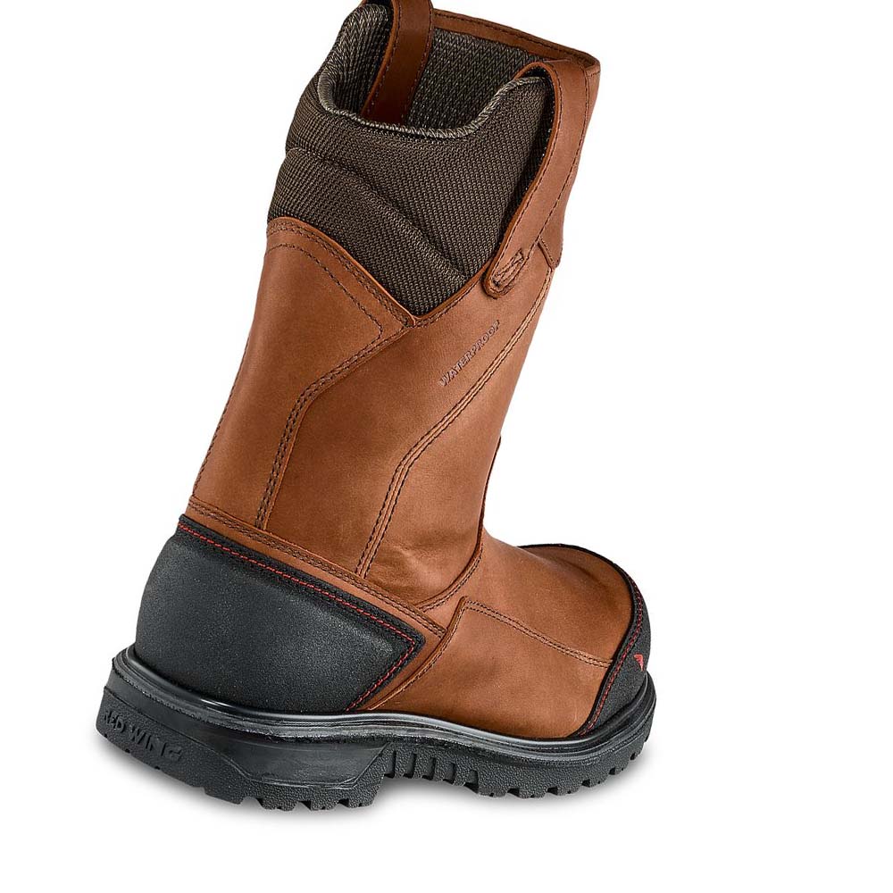 Red Wing Brnr XP 11-inch Vandtætte Sikkerheds Tå Pull On Støvler Herre Brune | DK233FDN