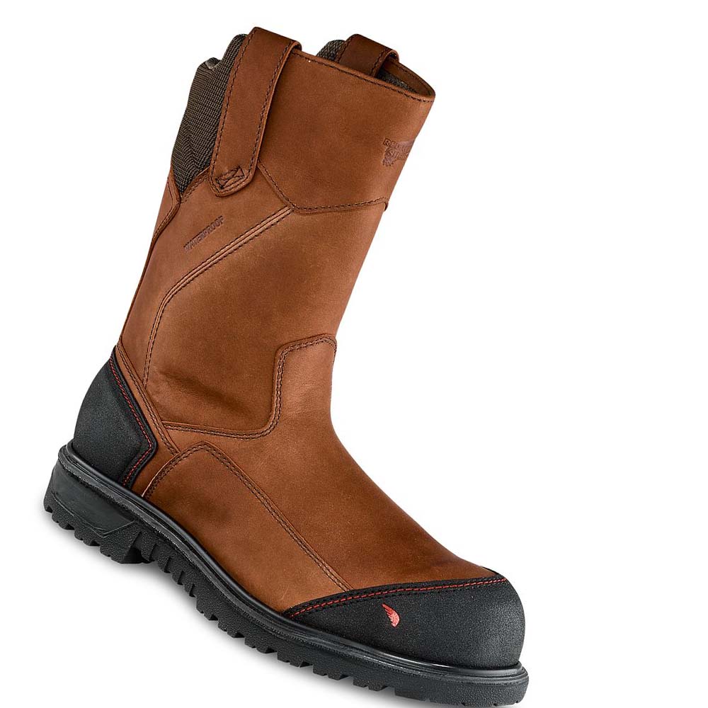 Red Wing Brnr XP 11-inch Vandtætte Sikkerheds Tå Pull On Støvler Herre Brune | DK233FDN