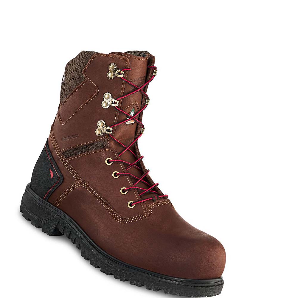 Red Wing Brnr XP 8-inch CSA Sikkerheds Tå Vandtætte Støvler Herre Bordeaux | DK60TCE