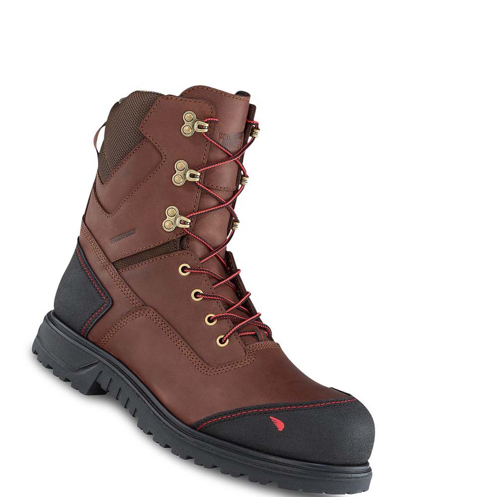 Red Wing Brnr XP 8-inch Insulated, Sikkerheds Tå Vandtætte Støvler Herre Kaffe | DK397YXF