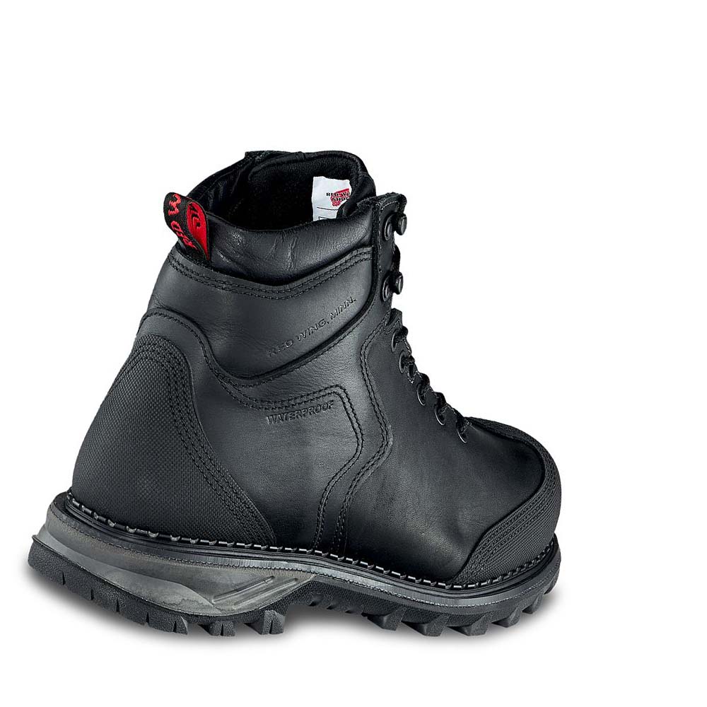 Red Wing Burnside 6-inch Sikkerheds Tå Vandtætte Støvler Herre Sort | DK422UZG