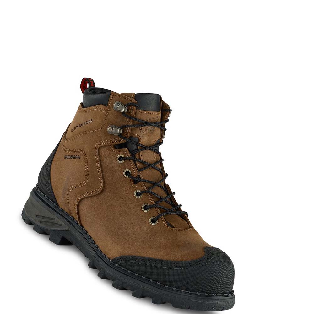 Red Wing Burnside 6-inch Vandtætte Sikkerhedsstøvler Herre Brune | DK335HAP