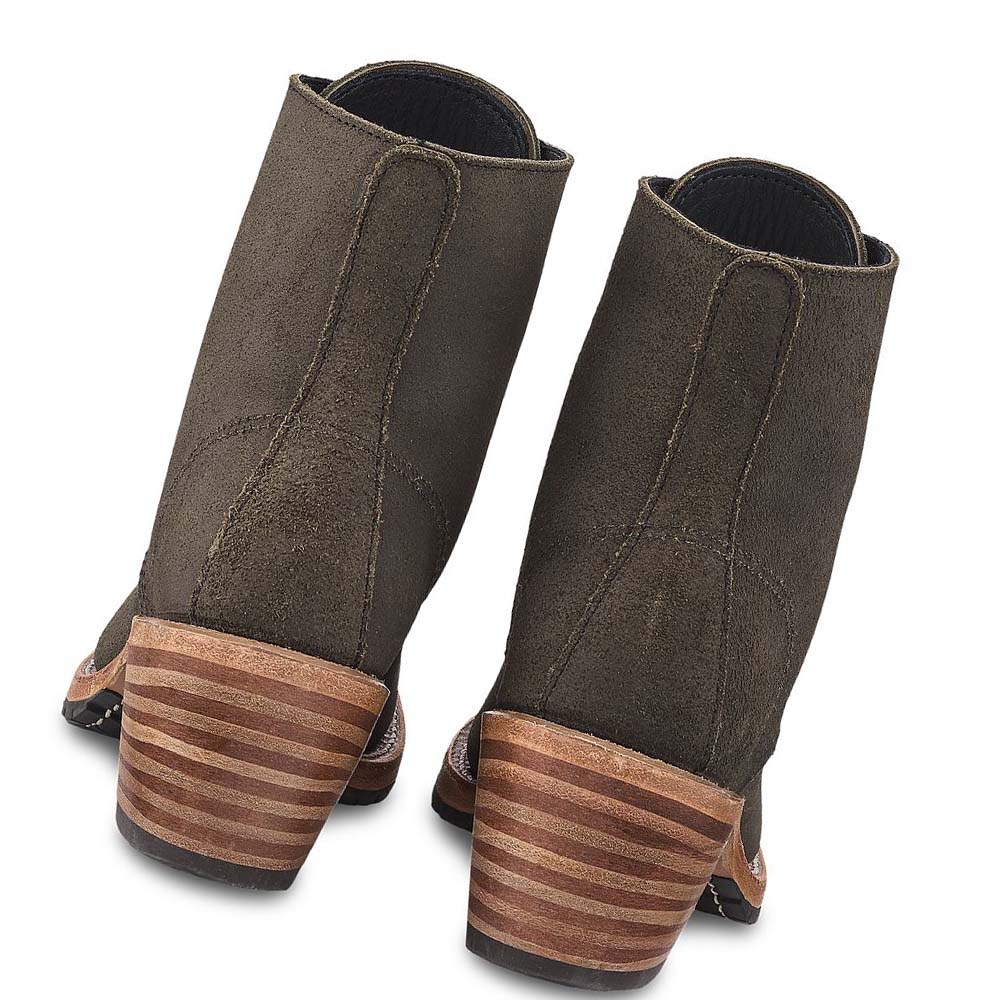 Red Wing CLARA Heritage Hæl in Acampo Læder Ankelstøvler Dame Olivengrøn | DK125KOR