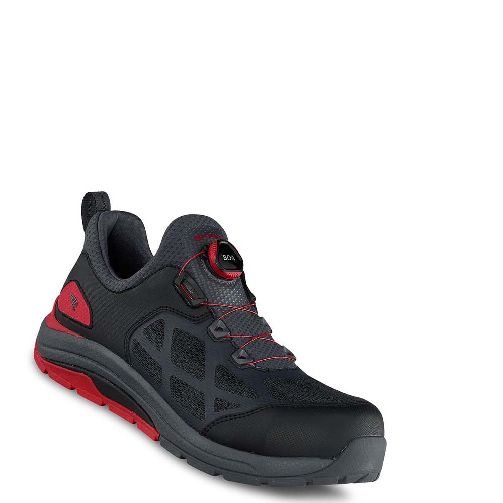 Red Wing CoolTech™ Athletics Sikkerheds Tå Arbejds Sko Herre Sort Rød | DK177KOR