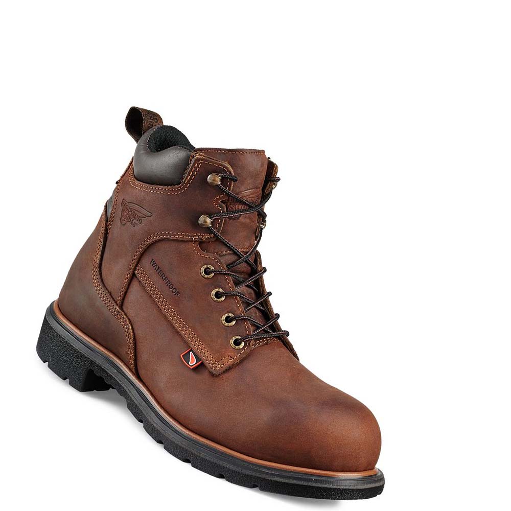 Red Wing DynaForce® 6-inch Vandtætte Soft Tå Arbejdsstøvler Herre Brune | DK74JPQ