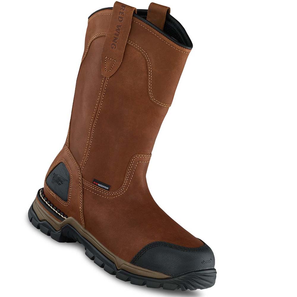 Red Wing FlexForce® 11-inch Vandtætte Sikkerheds Tå Pull On Støvler Herre Kaffe | DK234DFM