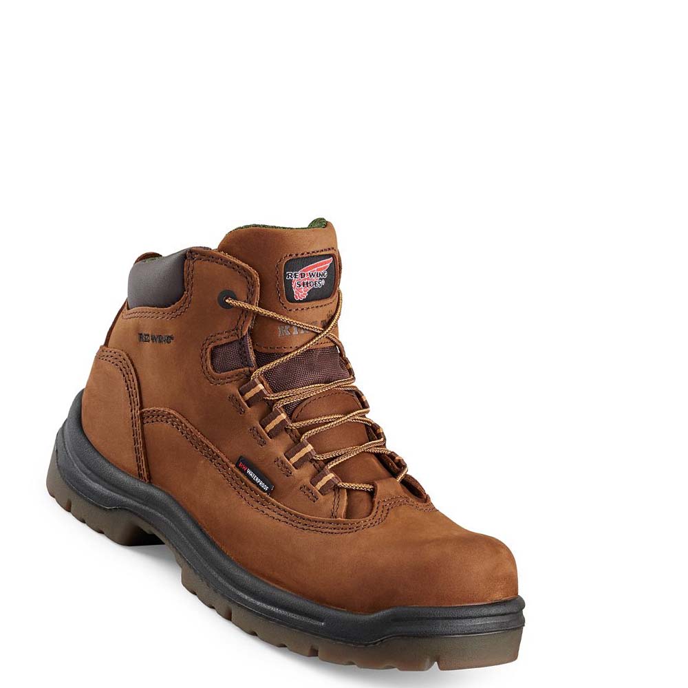 Red Wing King Tå® 5-inch Vandtætte Sikkerheds Tå Arbejdsstøvler Dame Brune | DK164TCE