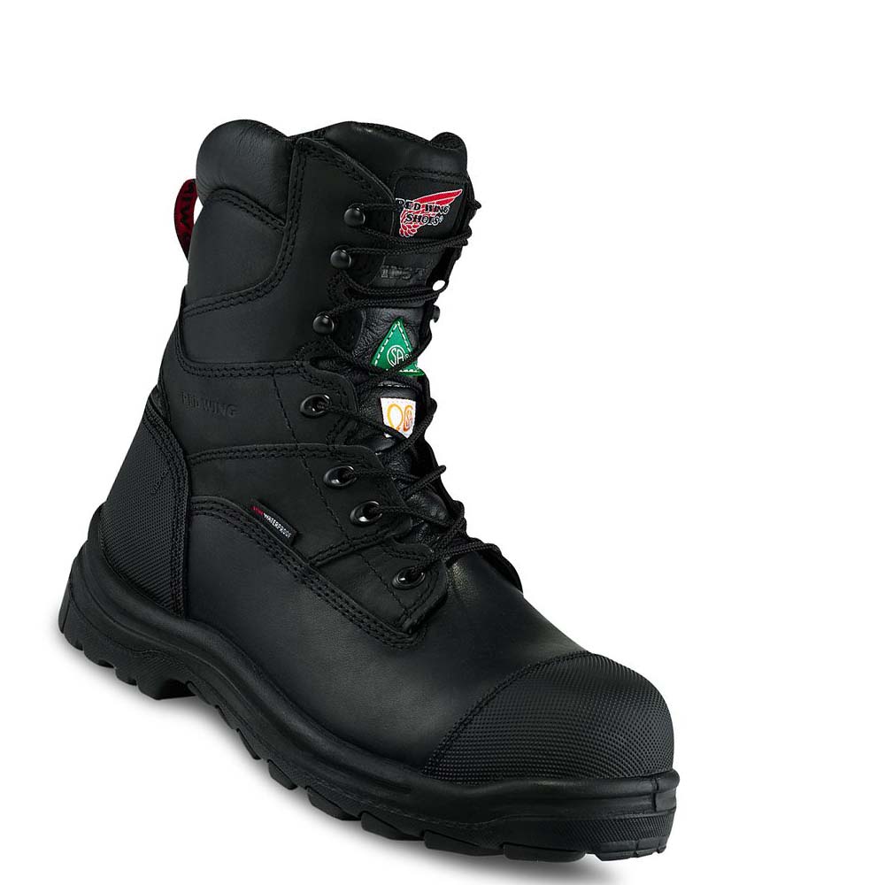 Red Wing King Tå® 8-inch Vandtætte CSA Sikkerhedsstøvler Herre Sort | DK276VRW