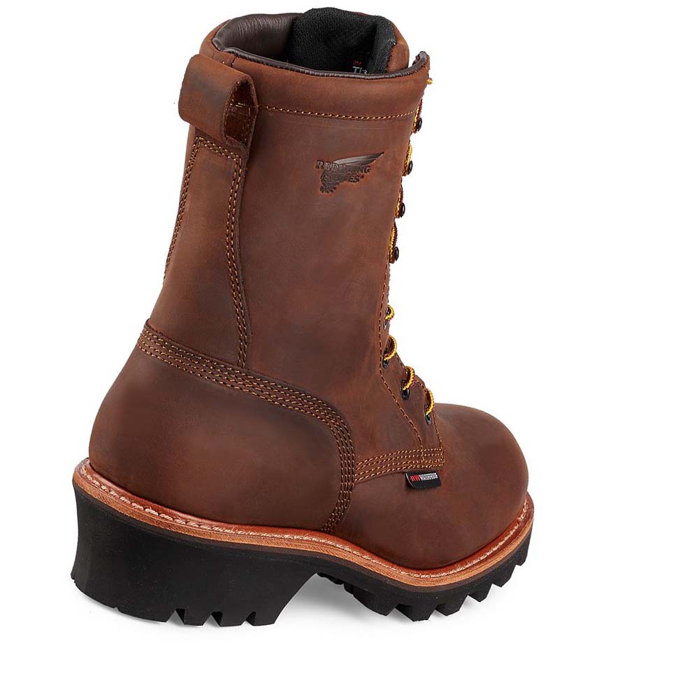 Red Wing LoggerMax 9-inch Insulated, Sikkerheds Tå Vandtætte Støvler Herre Brune | DK38QMA