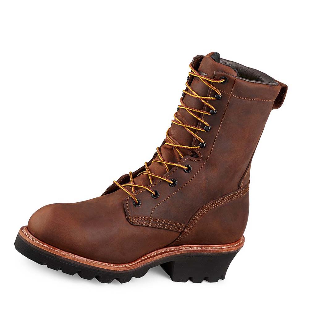 Red Wing LoggerMax 9-inch Insulated, Sikkerheds Tå Vandtætte Støvler Herre Brune | DK38QMA