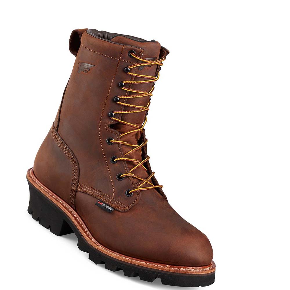 Red Wing LoggerMax 9-inch Insulated, Sikkerheds Tå Vandtætte Støvler Herre Brune | DK38QMA