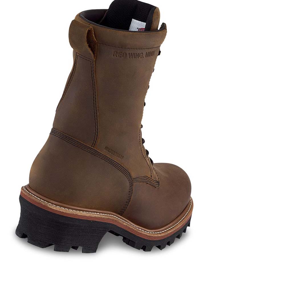 Red Wing LoggerMax 9-inch Insulated, Sikkerheds Tå Logger Vandtætte Støvler Herre Brune | DK391SGL
