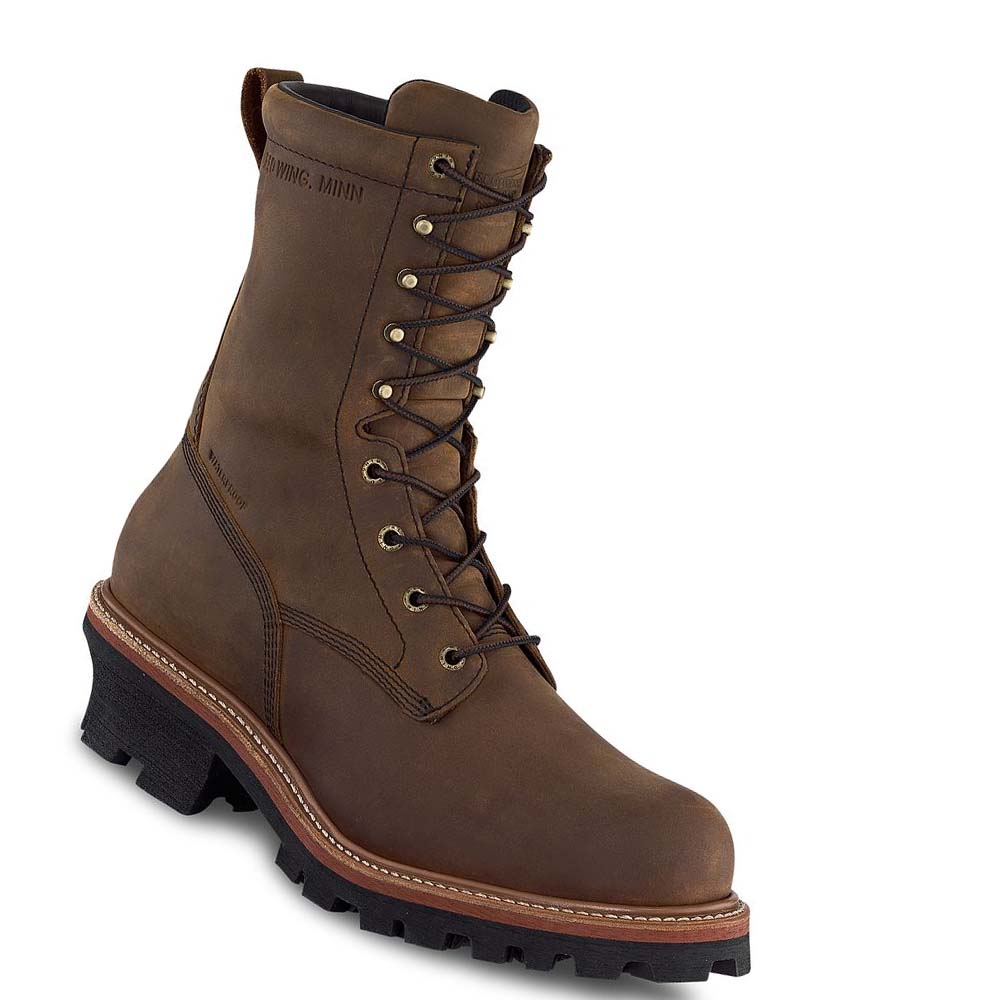 Red Wing LoggerMax 9-inch Vandtætte, CSA Tå Logger Sikkerhedsstøvler Herre Brune | DK303CTV