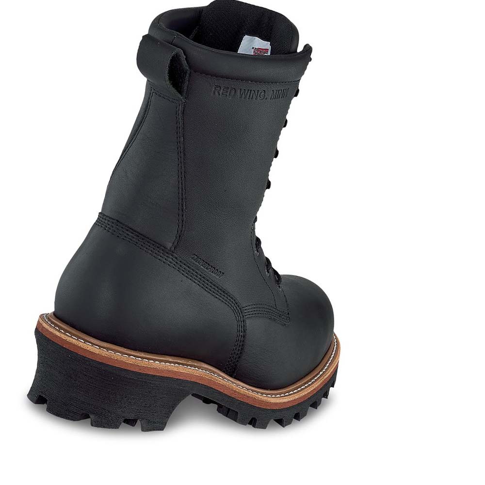Red Wing LoggerMax 9-inch Vandtætte, Sikkerheds Tå Logger Vandtætte Støvler Herre Sort | DK393PJJ