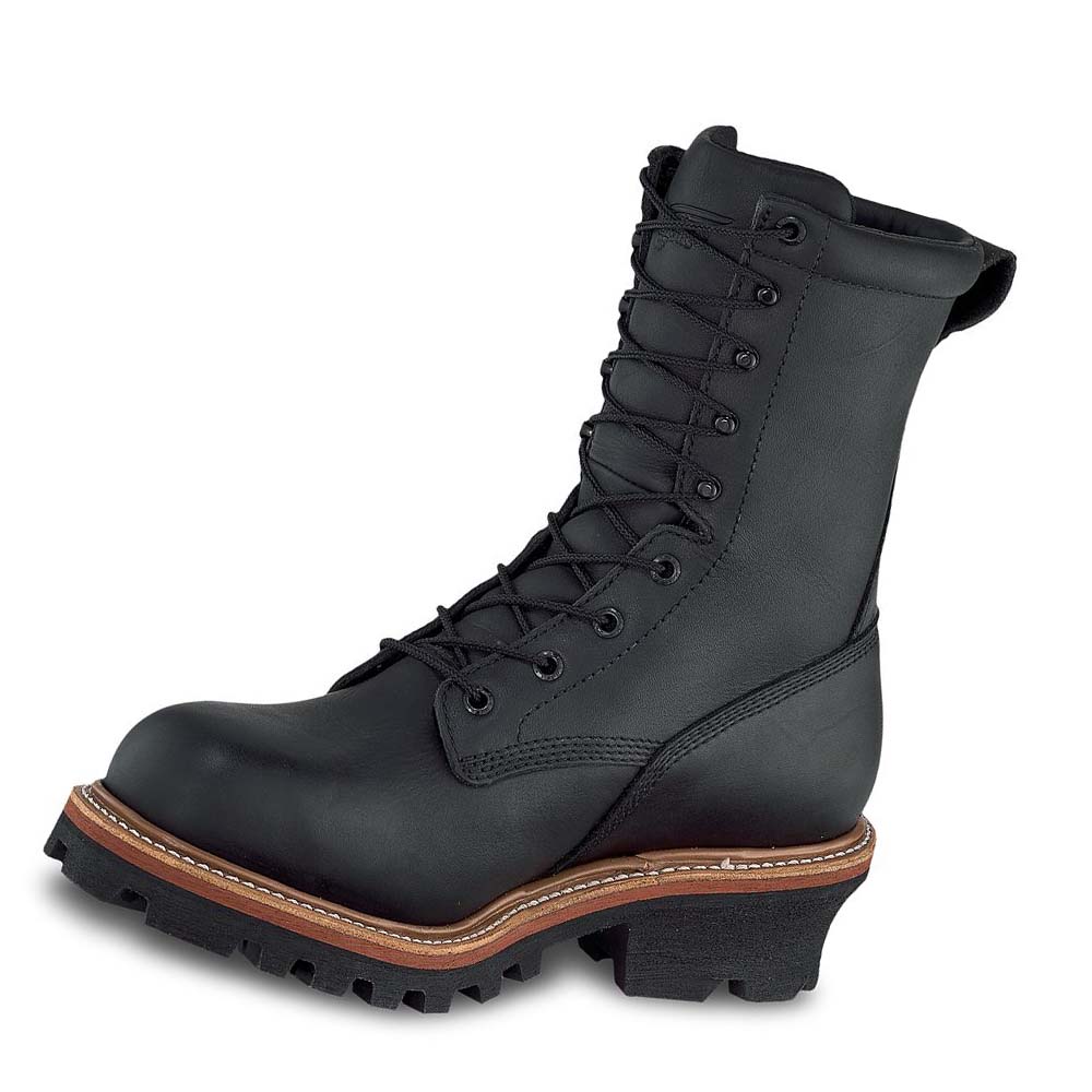 Red Wing LoggerMax 9-inch Vandtætte, Sikkerheds Tå Logger Vandtætte Støvler Herre Sort | DK393PJJ