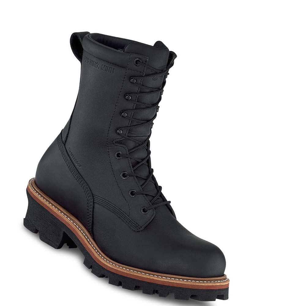 Red Wing LoggerMax 9-inch Vandtætte, Sikkerheds Tå Logger Vandtætte Støvler Herre Sort | DK393PJJ