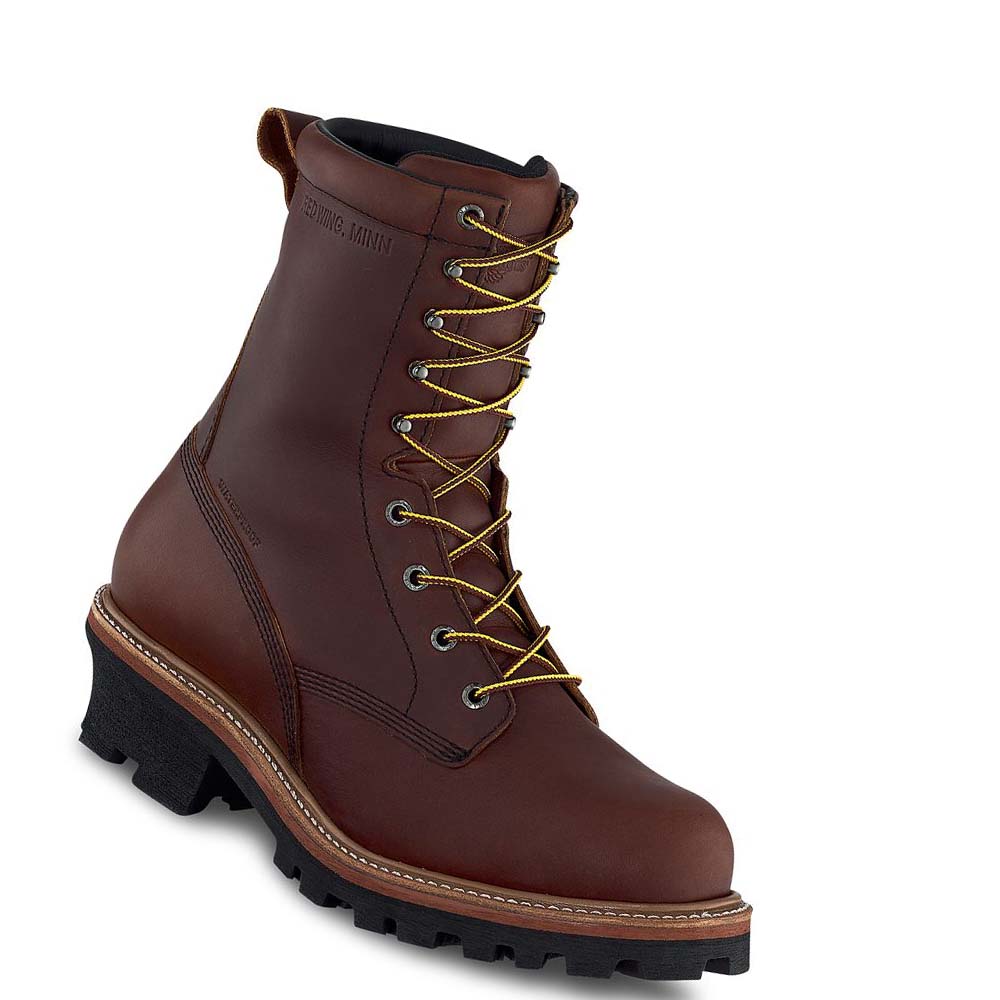 Red Wing LoggerMax 9-inch Vandtætte, Soft Tå Logger Arbejdsstøvler Herre Kaffe | DK90QMA