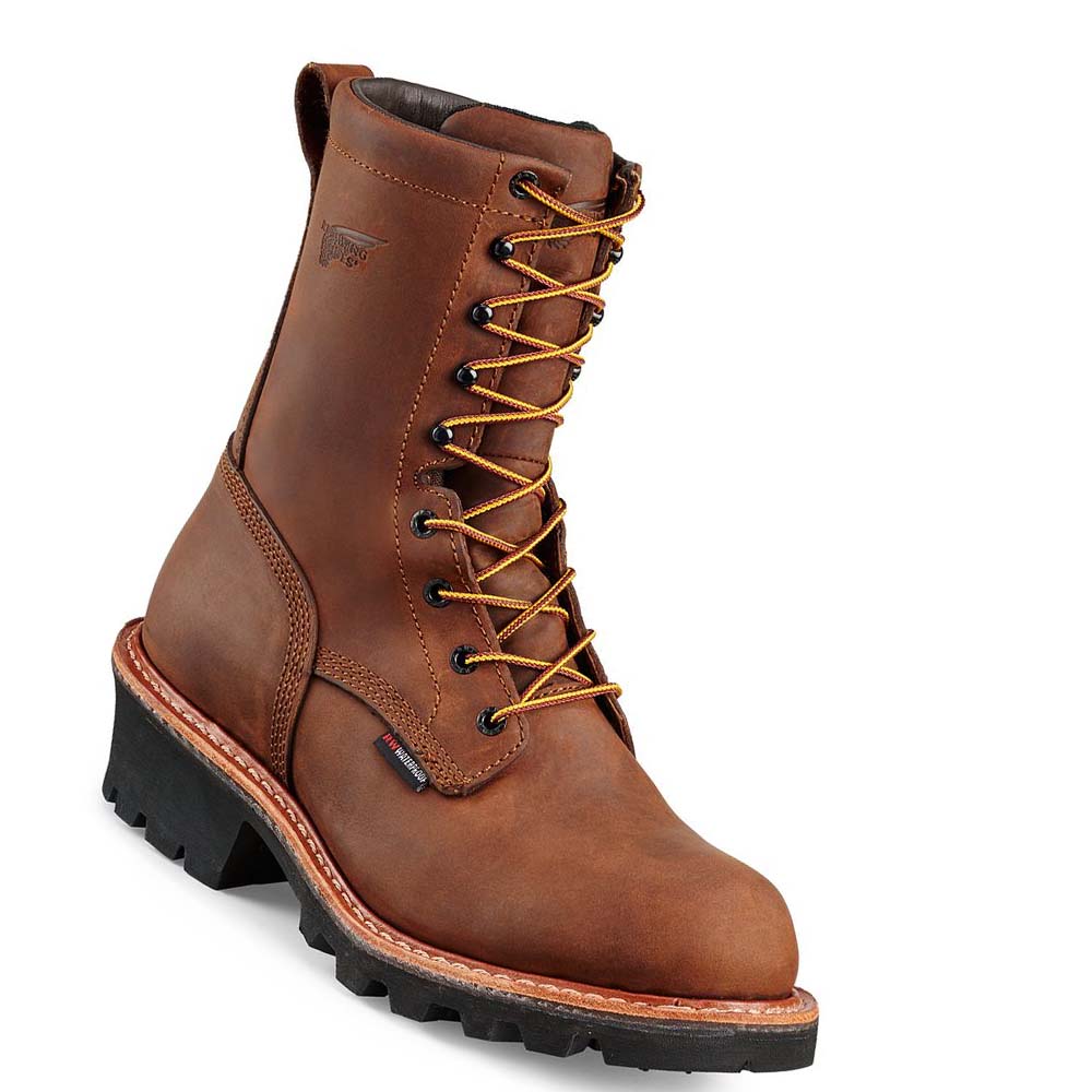Red Wing LoggerMax 9-inch Vandtætte Soft Tå Arbejdsstøvler Herre Brune | DK91MQZ