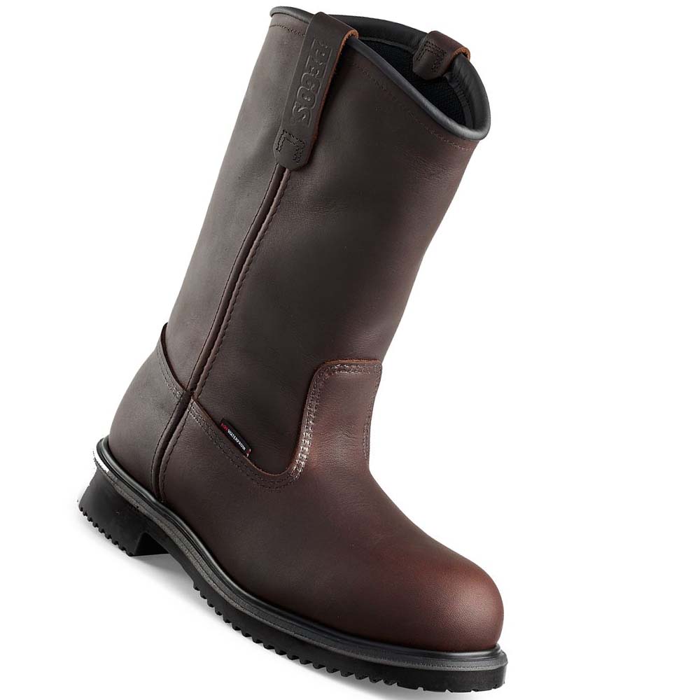 Red Wing SuperSole® 11-inch Vandtætte Sikkerheds Tå Pull On Ankelstøvler Herre Kaffe | DK208DFM