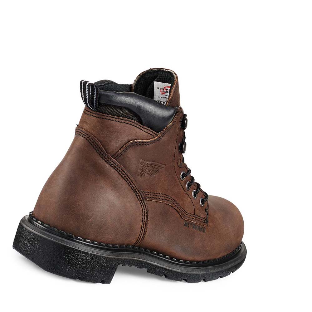 Red Wing SuperSole® 6-inch Vandtætte Sikkerheds Tå Metguard Sikkerhedsstøvler Herre Kaffe | DK299MQZ