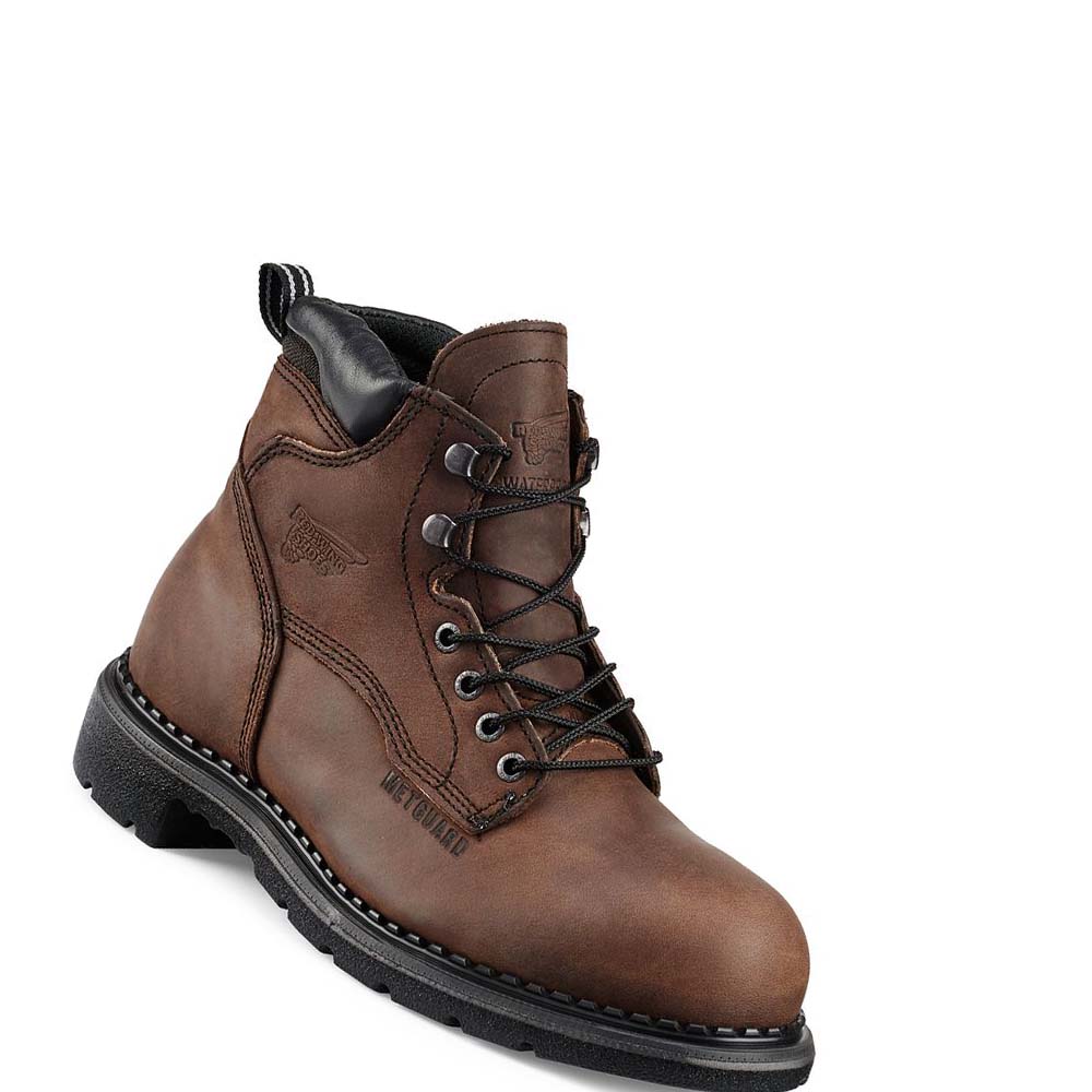 Red Wing SuperSole® 6-inch Vandtætte Sikkerheds Tå Metguard Sikkerhedsstøvler Herre Kaffe | DK299MQZ