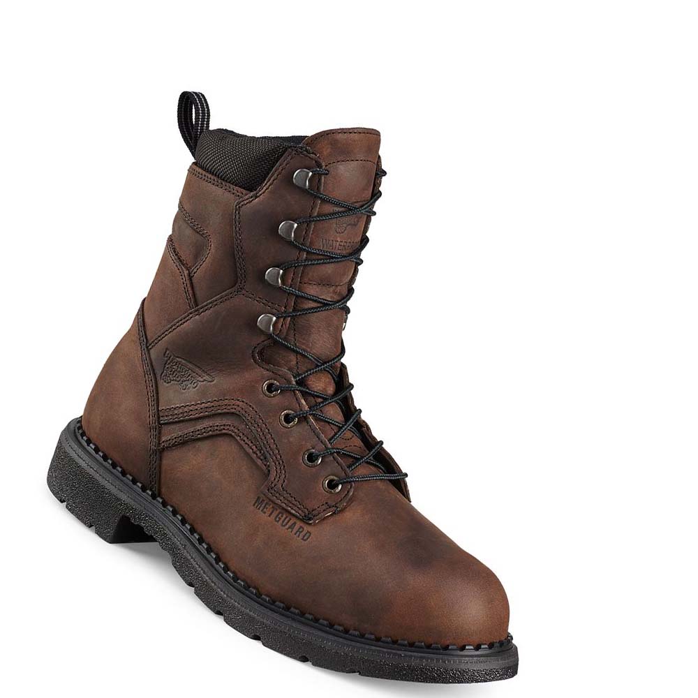 Red Wing SuperSole® 8-inch Vandtætte Sikkerheds Tå Metguard Sikkerhedsstøvler Herre Kaffe | DK29PJJ