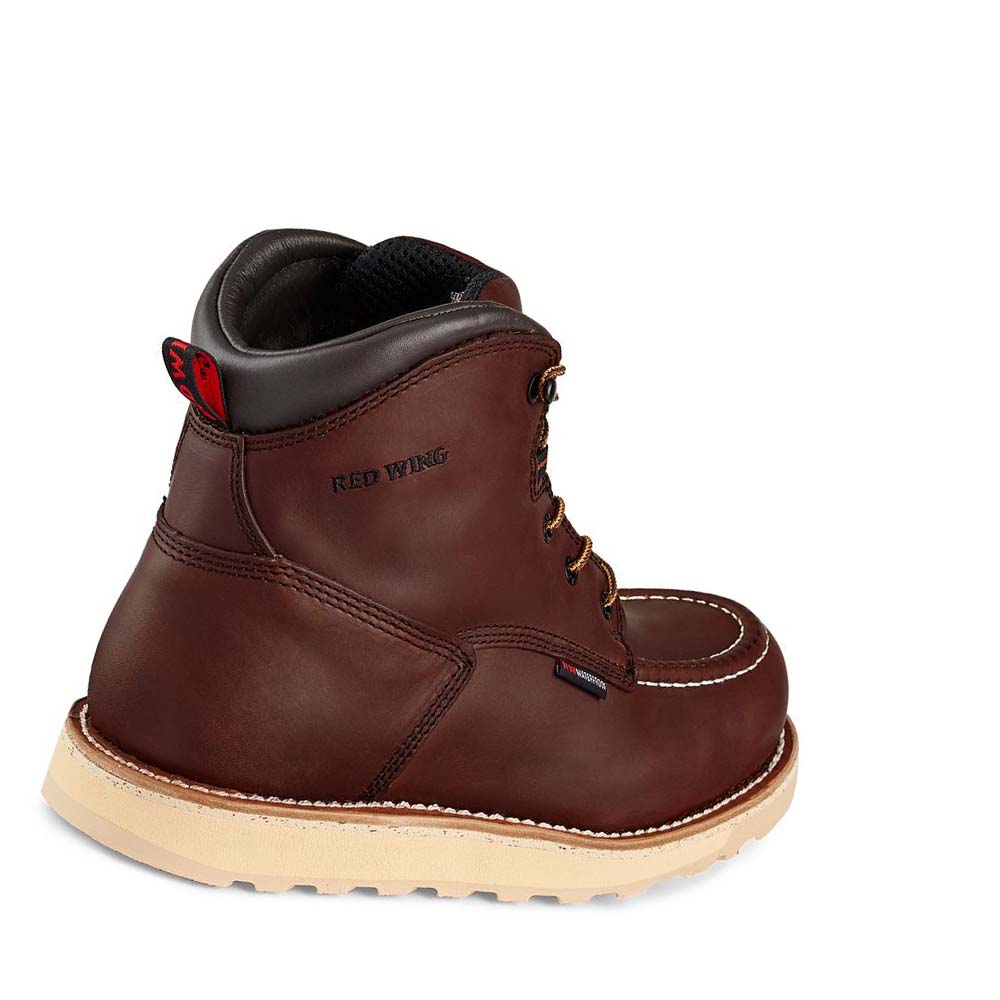 Red Wing Traction Tred 6-inch Vandtætte Sikkerhedsstøvler Herre Bordeaux | DK298QMA