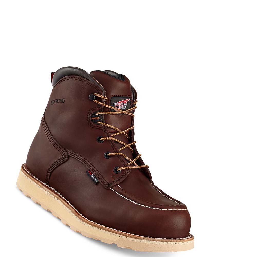 Red Wing Traction Tred 6-inch Vandtætte Soft Tå Arbejdsstøvler Herre Bordeaux | DK78DFM