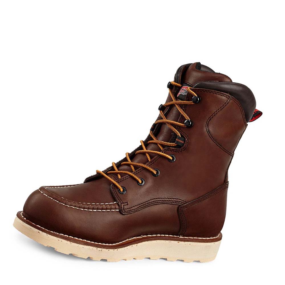 Red Wing Traction Tred 8-inch Sikkerheds Tå Vandtætte Støvler Herre Bordeaux | DK37WNB
