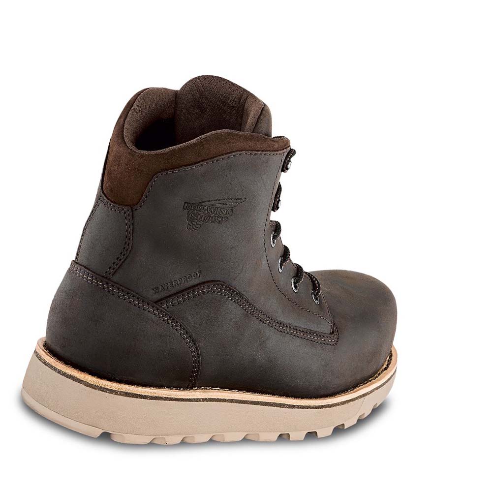 Red Wing Traction Tred Lite 6-inch Sikkerheds Tå Vandtætte Støvler Herre Kaffe | DK57ILH