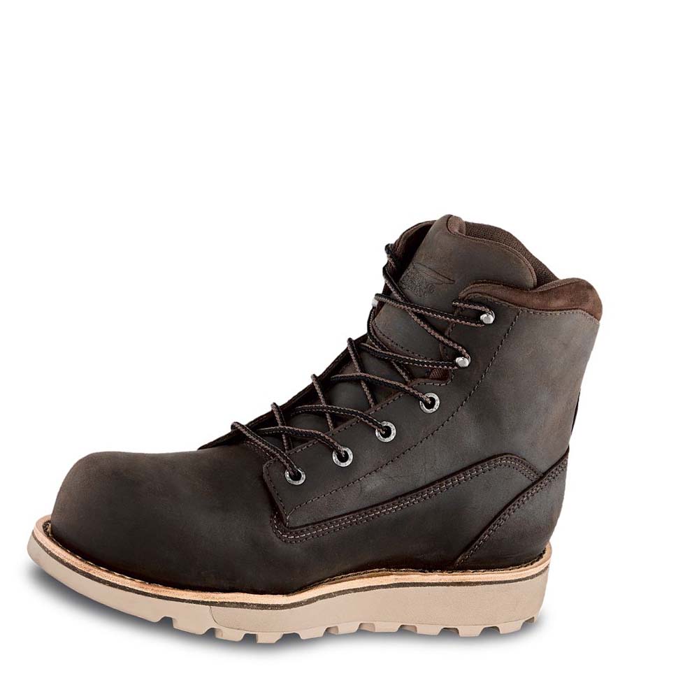 Red Wing Traction Tred Lite 6-inch Sikkerheds Tå Vandtætte Støvler Herre Kaffe | DK57ILH