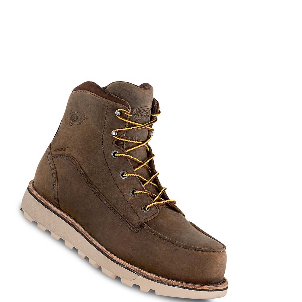 Red Wing Traction Tred Lite 6-inch Vandtætte Sikkerhedsstøvler Herre Brune | DK351MQZ