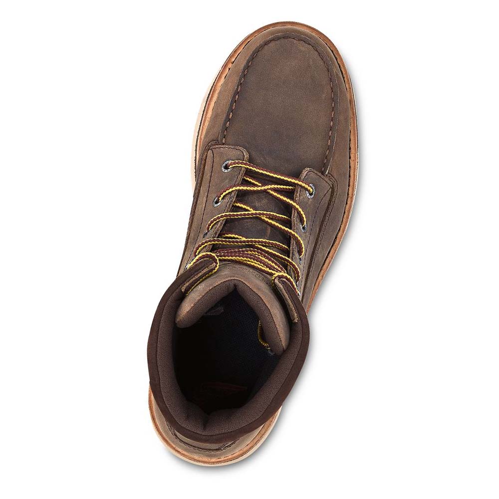 Red Wing Traction Tred Lite 8-inch Sikkerheds Tå Vandtætte Støvler Herre Brune | DK55PJJ