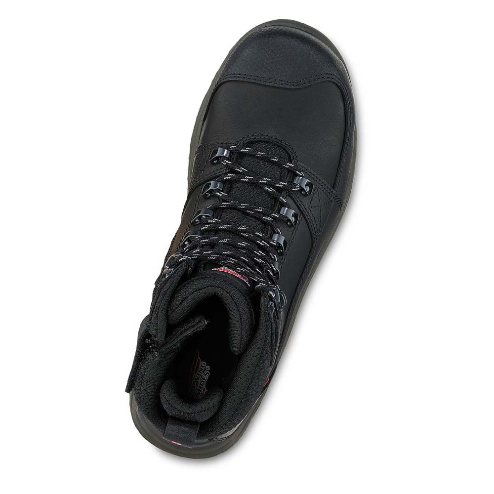 Red Wing Tradesman 6-inch Side-Zip Sikkerheds Tå Vandtætte Støvler Herre Sort | DK406VRW