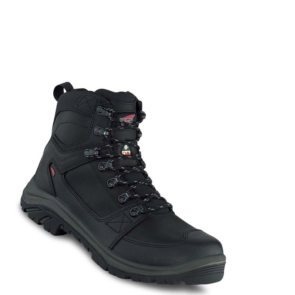 Red Wing Tradesman 6-inch Side-Zip, Vandtætte, CSA Sikkerheds Tå Vandtætte Støvler Herre Sort | DK402QMA