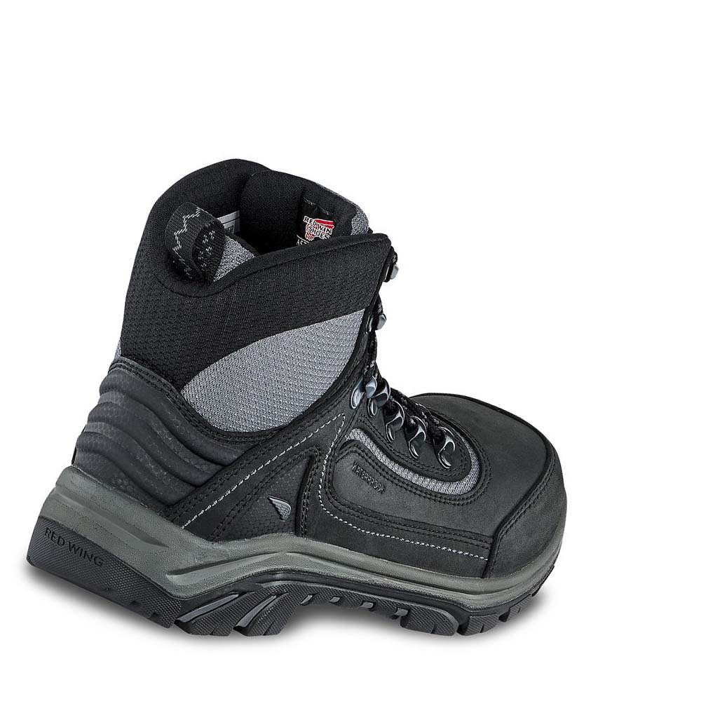 Red Wing Tradeswoman 6-inch Vandtætte CSA Sikkerheds Tå Hiker Arbejdsstøvler Dame Sort Grå | DK172VRW
