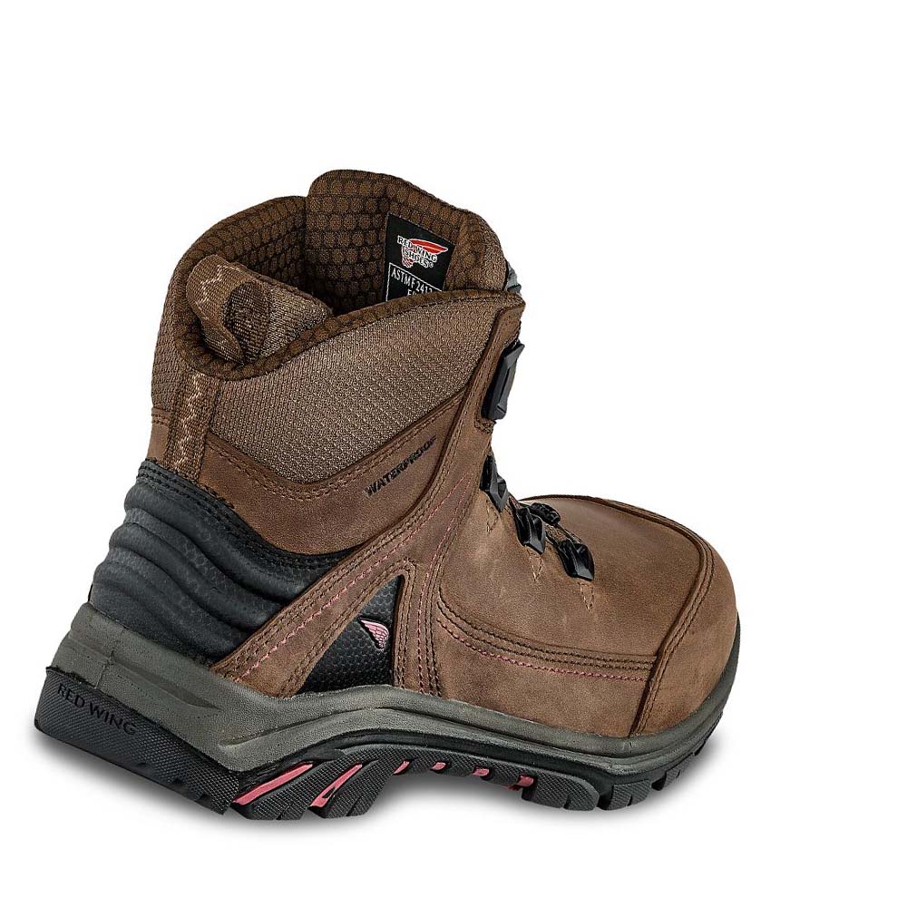 Red Wing Tradeswoman 6-inch Vandtætte CSA Sikkerheds Tå Arbejdsstøvler Dame Brune | DK174XYU