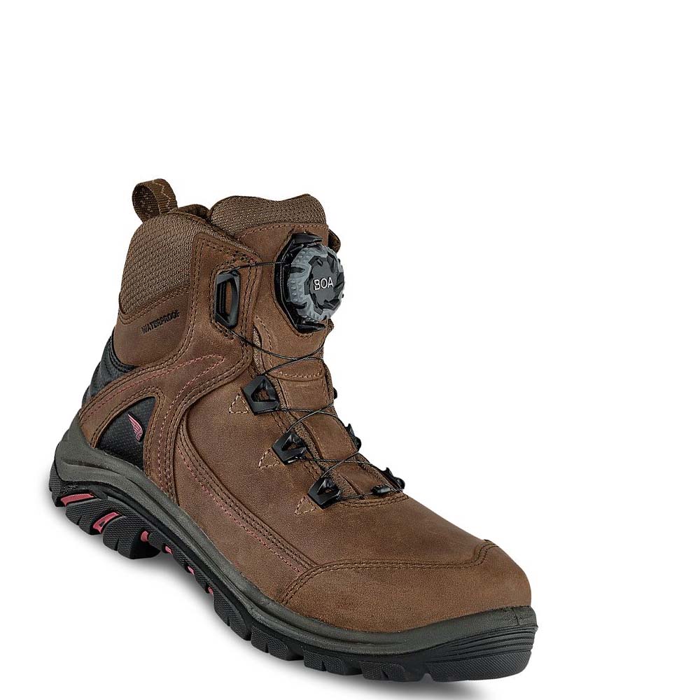 Red Wing Tradeswoman 6-inch Vandtætte CSA Sikkerheds Tå Arbejdsstøvler Dame Brune | DK174XYU