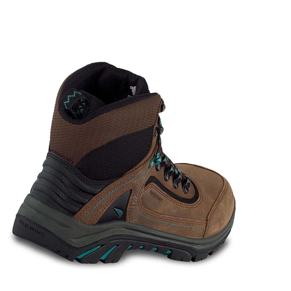 Red Wing Tradeswoman 6-inch Vandtætte Sikkerhedsstøvler Dame Brune | DK148XYU