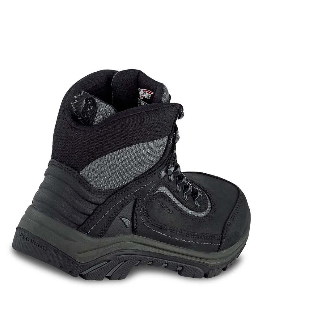Red Wing Tradeswoman 6-inch Vandtætte Sikkerheds Tå Arbejdsstøvler Dame Sort | DK16VRW