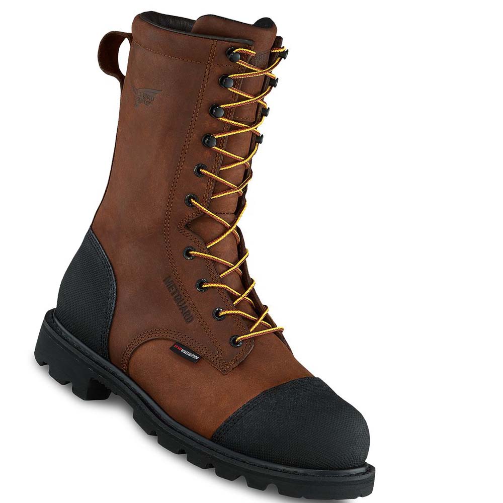 Red Wing TruWelt 10-inch Vandtætte Sikkerheds Tå Metguard Sikkerhedsstøvler Herre Brune | DK32UZG