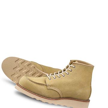 Red Wing 6-Inch Classic Moc Heritage Kort in Abilene Læder Støvler Dame Khaki | DK129FDN